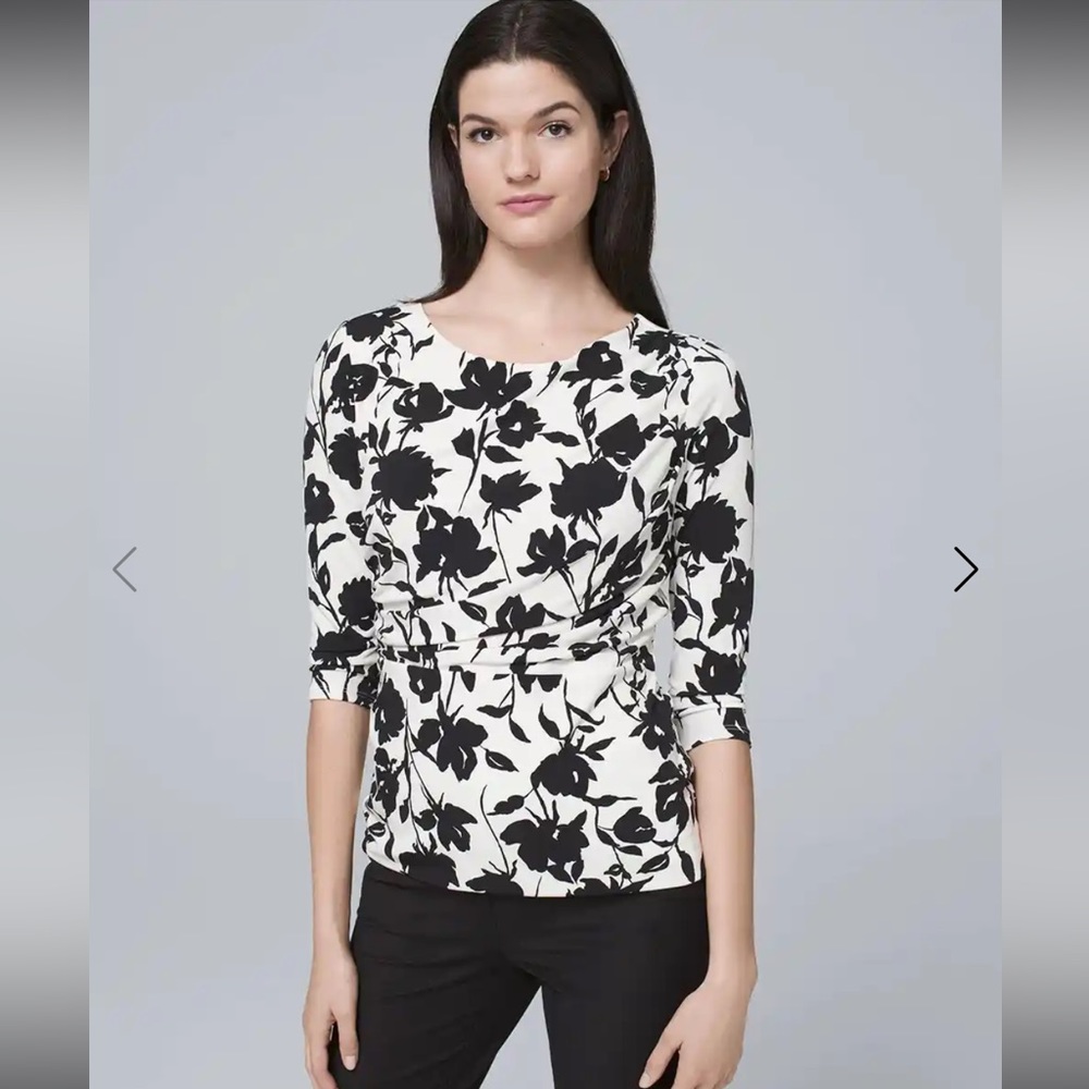 White and Black Blouse Size Small